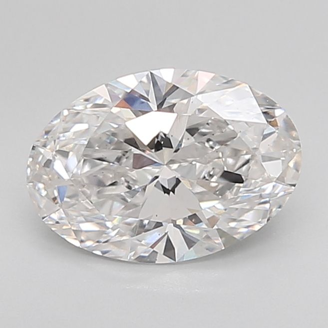 2.6 Carat Oval Lab Diamond with  Cut Diamond in 14KT  view 1
