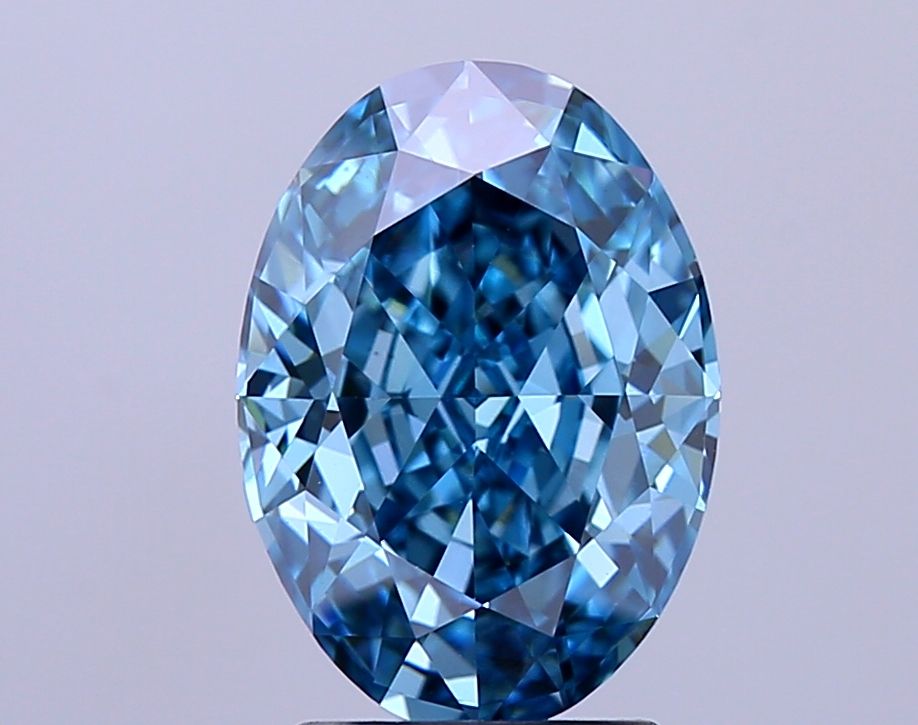 2.09 Carat Oval Lab Diamond with  Cut Diamond in 14KT  view 1
