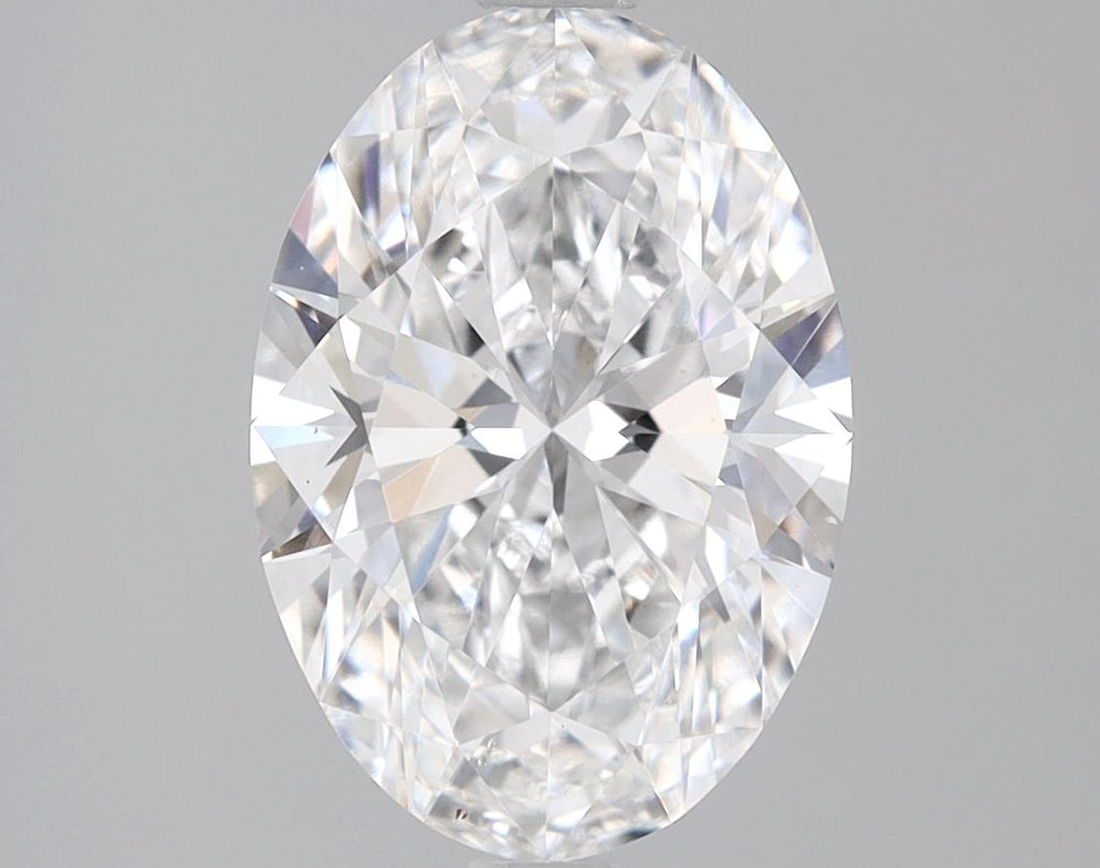 2.42 Carat Oval Lab Diamond with  Cut Diamond in 14KT  view 1
