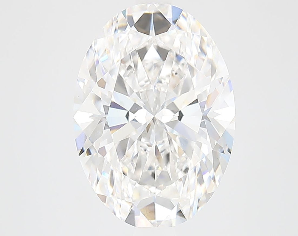 3.91 Carat Oval Lab Diamond with  Cut Diamond in 14KT  view 1

