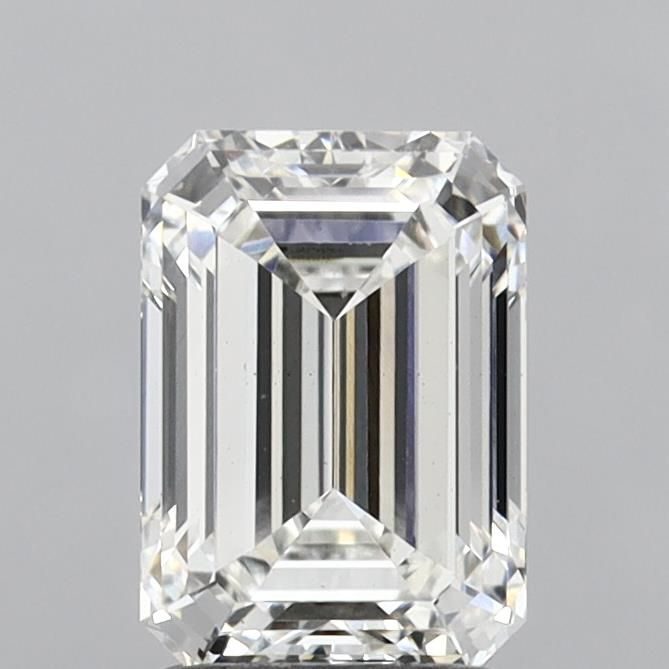 2.07 Carat Emerald Lab Diamond with  Cut Diamond in 14KT  view 1
