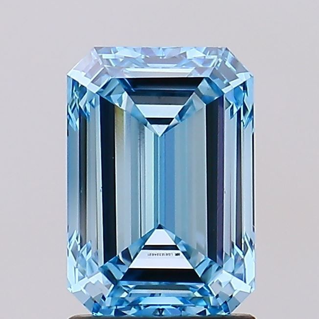 2.01 Carat Emerald Lab Diamond with  Cut Diamond in 14KT  view 1
