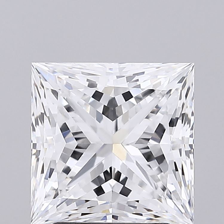 2.77 Carat Princess Lab Diamond with  Cut Diamond in 14KT  view 1
