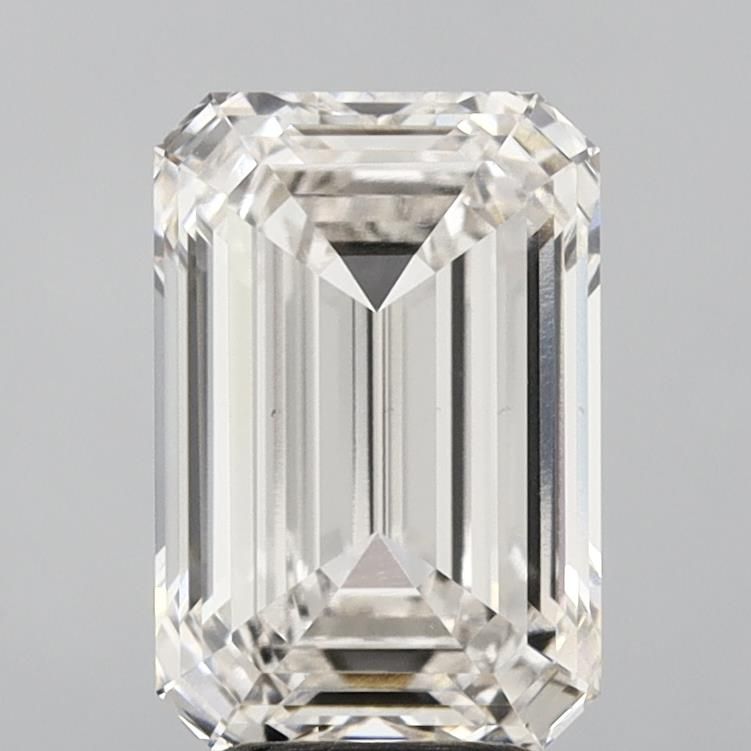 4.55 Carat Emerald Lab Diamond with  Cut Diamond in 14KT  view 1
