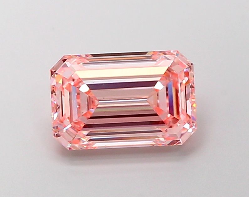 3.02 Carat Emerald Lab Diamond with  Cut Diamond in 14KT  view 1
