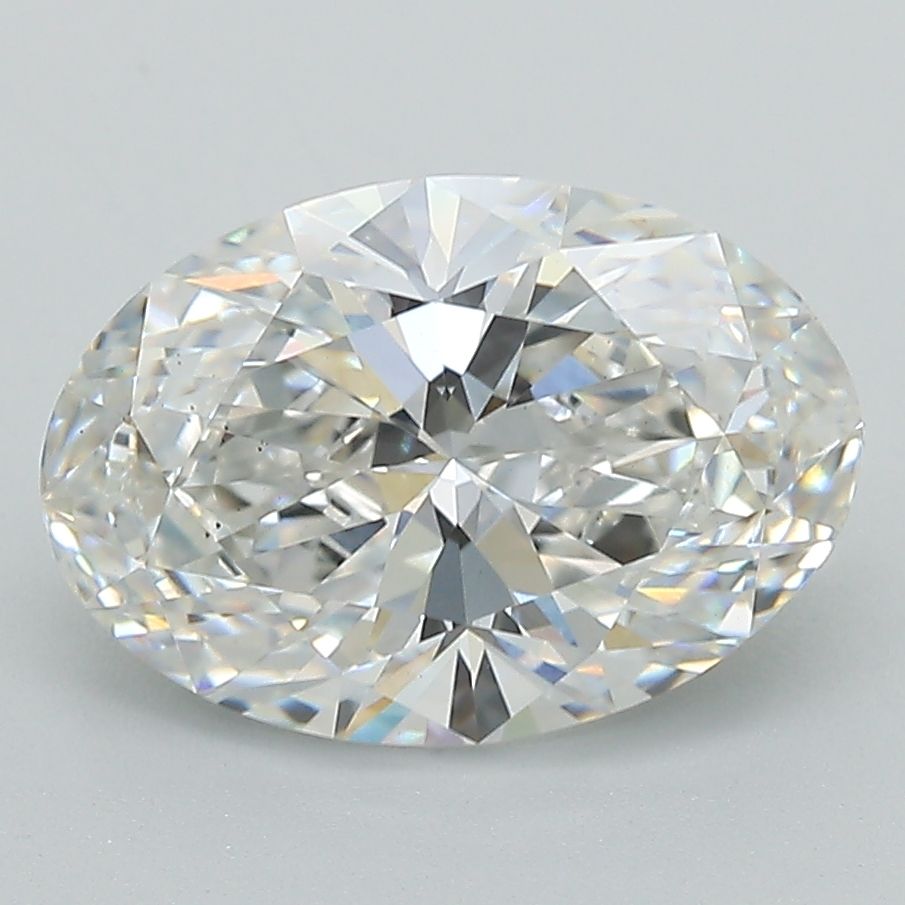 2.87 Carat Oval Lab Diamond with  Cut Diamond in 14KT  view 1
