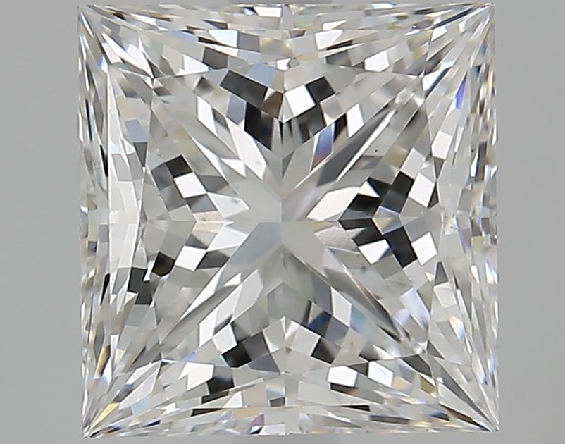 2.89 Carat Princess Lab Diamond with  Cut Diamond in 14KT  view 1

