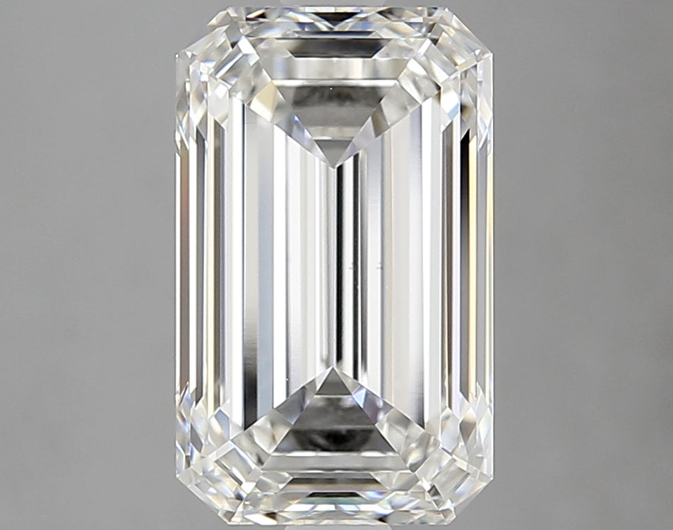 3.95 Carat Emerald Lab Diamond with  Cut Diamond in 14KT  view 1
