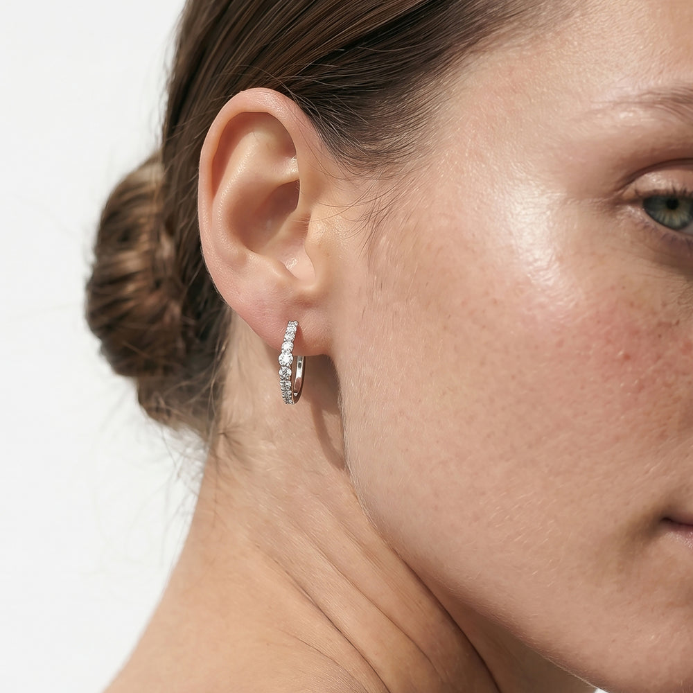 The Danielle Hoops with 14KT Yellow Gold / Lab / 3/4 Cut Diamond in 14KT Yellow Gold / Lab / 3/4 view 2
