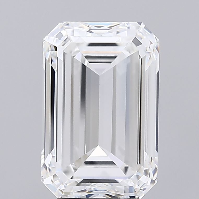 5.0 Carat Emerald Lab Diamond with  Cut Diamond in 14KT  view 1
