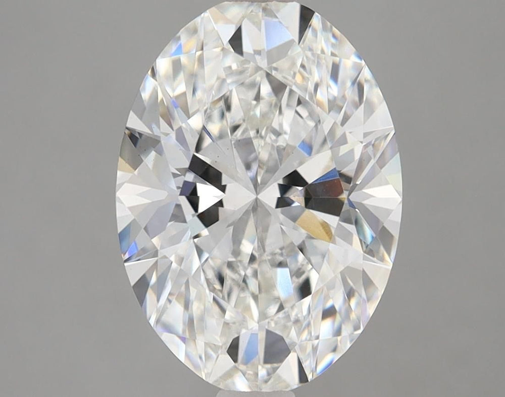 3.32 Carat Oval Lab Diamond with  Cut Diamond in 14KT  view 1
