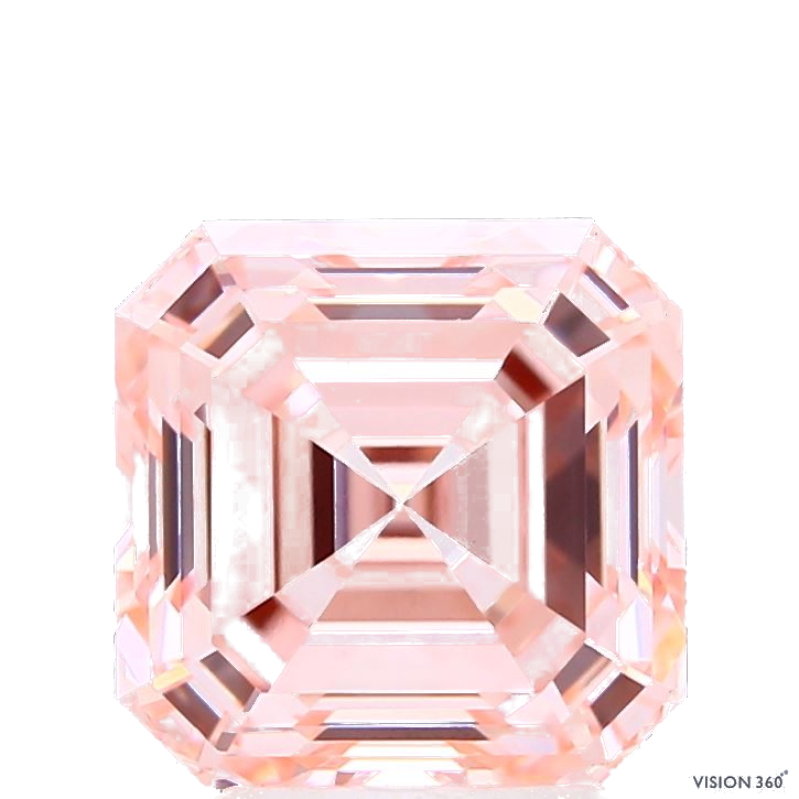 3.16 Carat Asscher Lab Diamond with  Cut Diamond in 14KT  view 1
