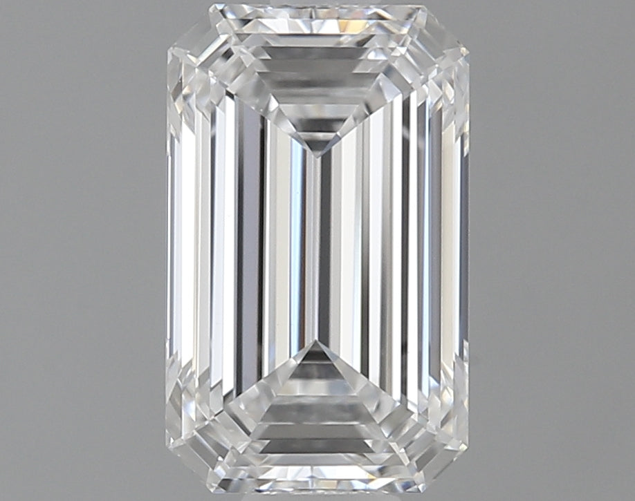 1.06 Carat Emerald Lab Diamond with  Cut Diamond in 14KT  view 1
