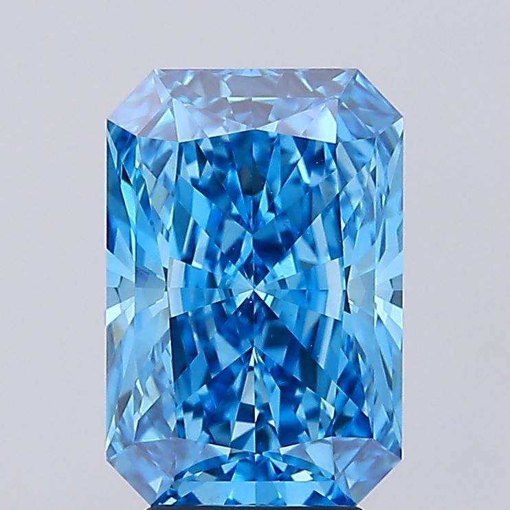 4.09 Carat Radiant Lab Diamond with  Cut Diamond in 14KT  view 1
