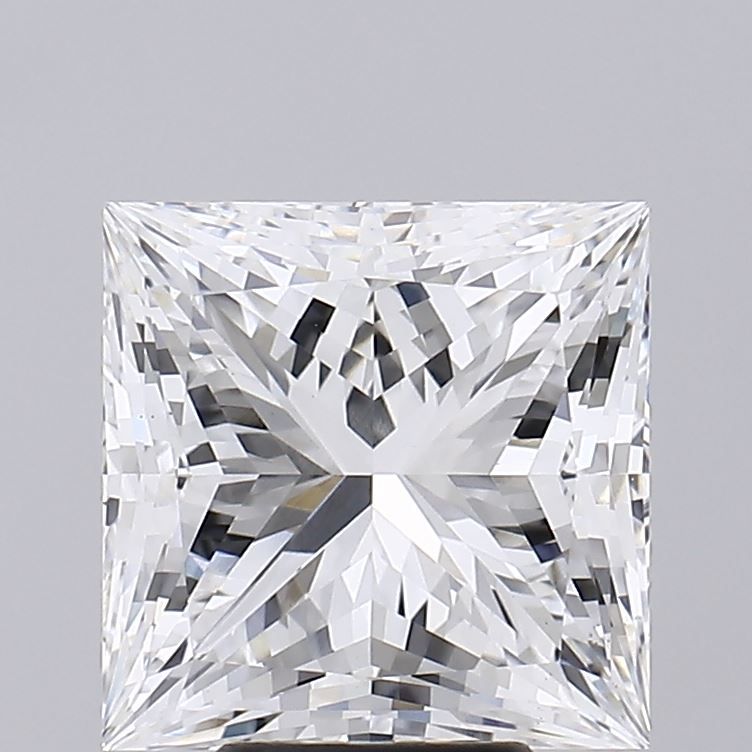 6.34 Carat Princess Lab Diamond with  Cut Diamond in 14KT  view 1
