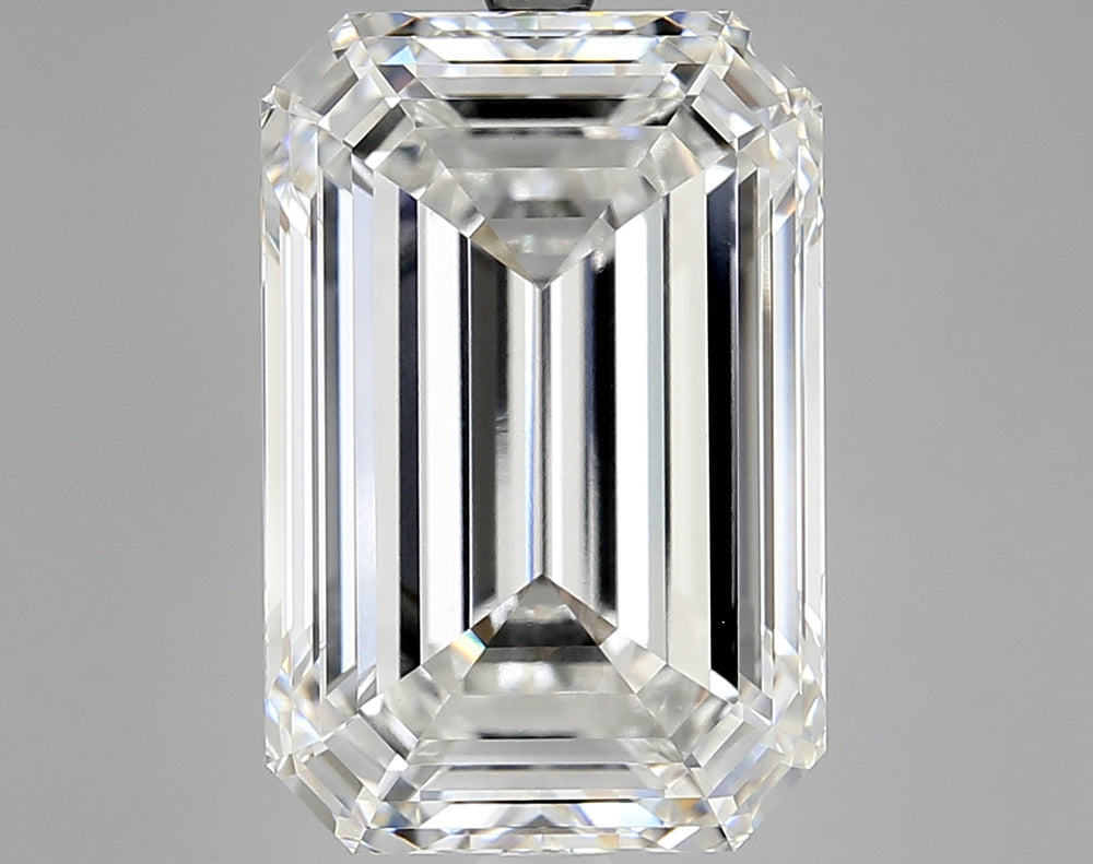 11.37 Carat Emerald Lab Diamond with  Cut Diamond in 14KT  view 1
