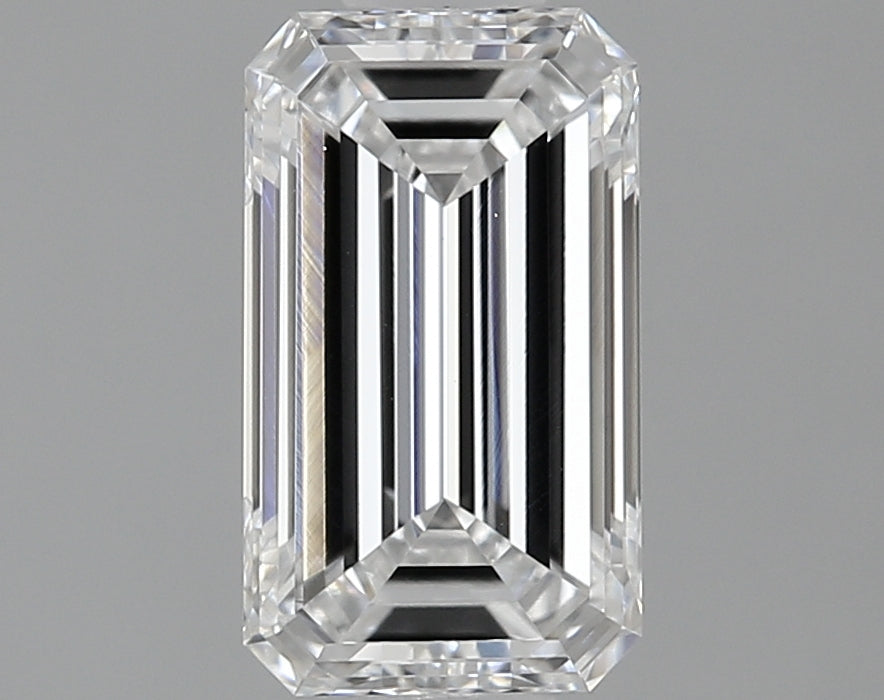 1.0 Carat Emerald Lab Diamond with  Cut Diamond in 14KT  view 1
