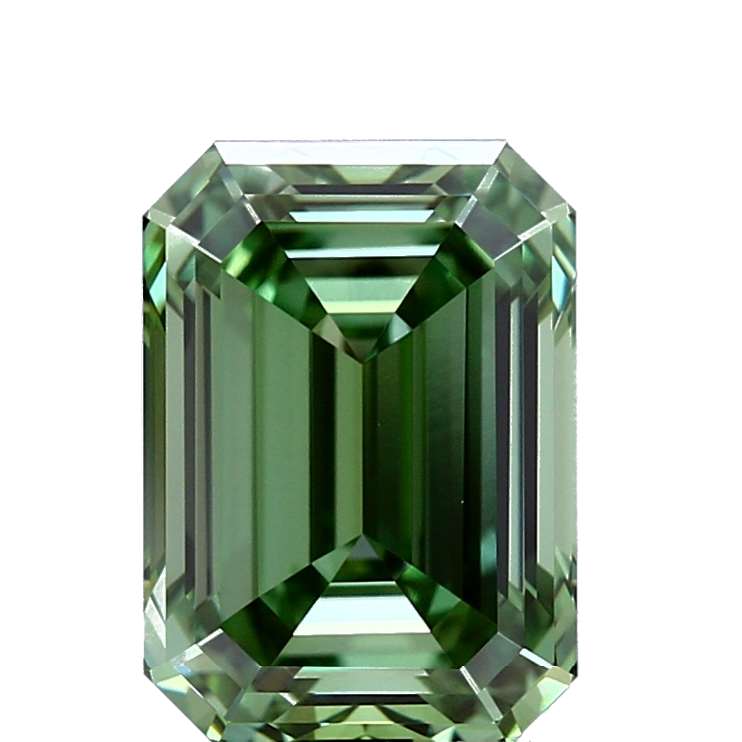 2.06 Carat Emerald Lab Diamond with  Cut Diamond in 14KT  view 1
