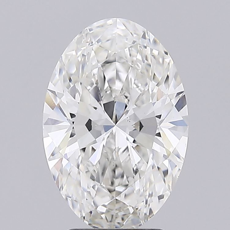 2.77 Carat Oval Lab Diamond with  Cut Diamond in 14KT  view 1
