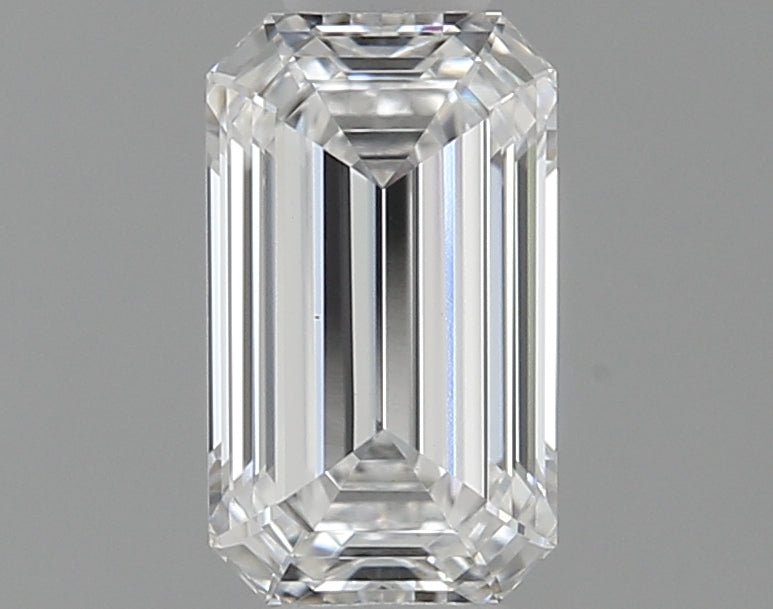 0.57 Carat Emerald Lab Diamond with  Cut Diamond in 14KT  view 1
