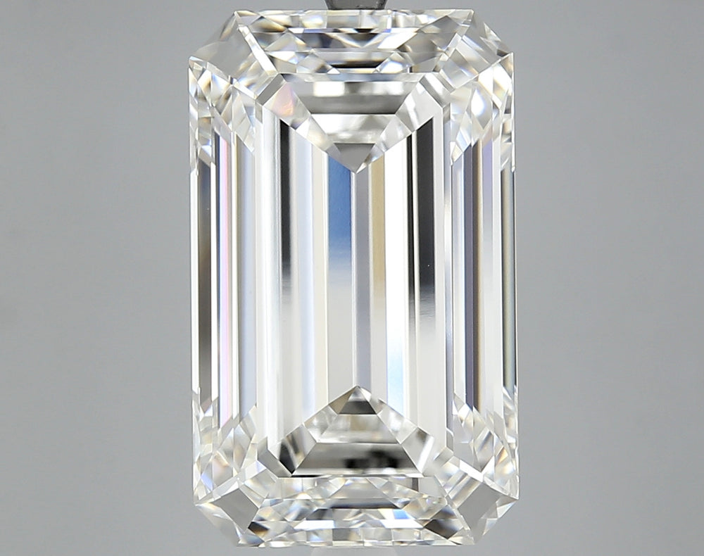 12.24 Carat Emerald Lab Diamond with  Cut Diamond in 14KT  view 1
