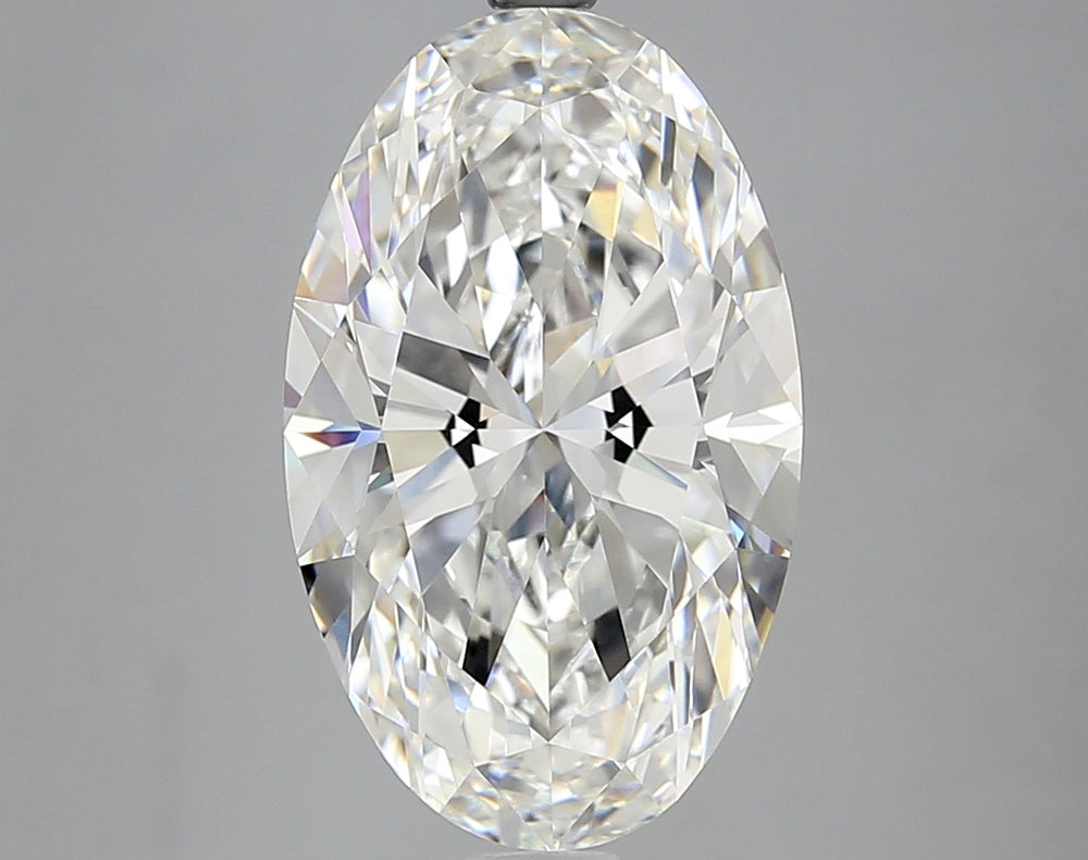 5.56 Carat Oval Lab Diamond with  Cut Diamond in 14KT  view 1
