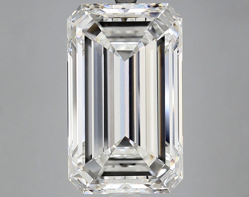 11.05 Carat Emerald Lab Diamond with  Cut Diamond in 14KT  view 1
