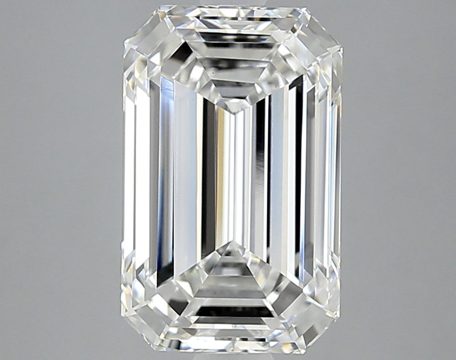 4.48 Carat Emerald Lab Diamond with  Cut Diamond in 14KT  view 1
