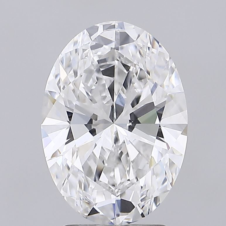 2.89 Carat Oval Lab Diamond with  Cut Diamond in 14KT  view 1
