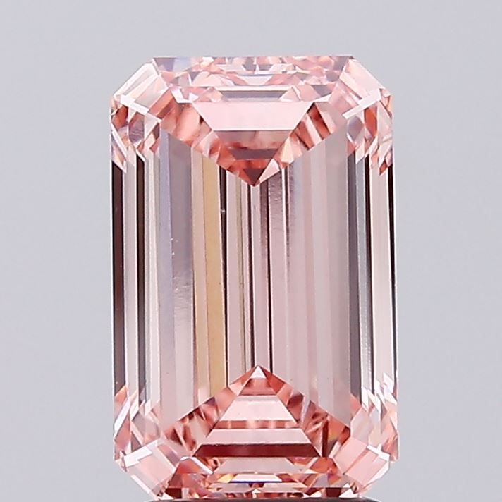 3.05 Carat Emerald Lab Diamond with  Cut Diamond in 14KT  view 1
