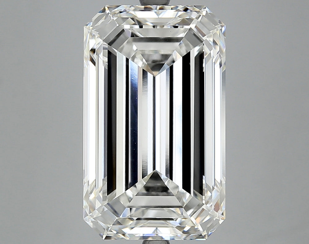 11.22 Carat Emerald Lab Diamond with  Cut Diamond in 14KT  view 1
