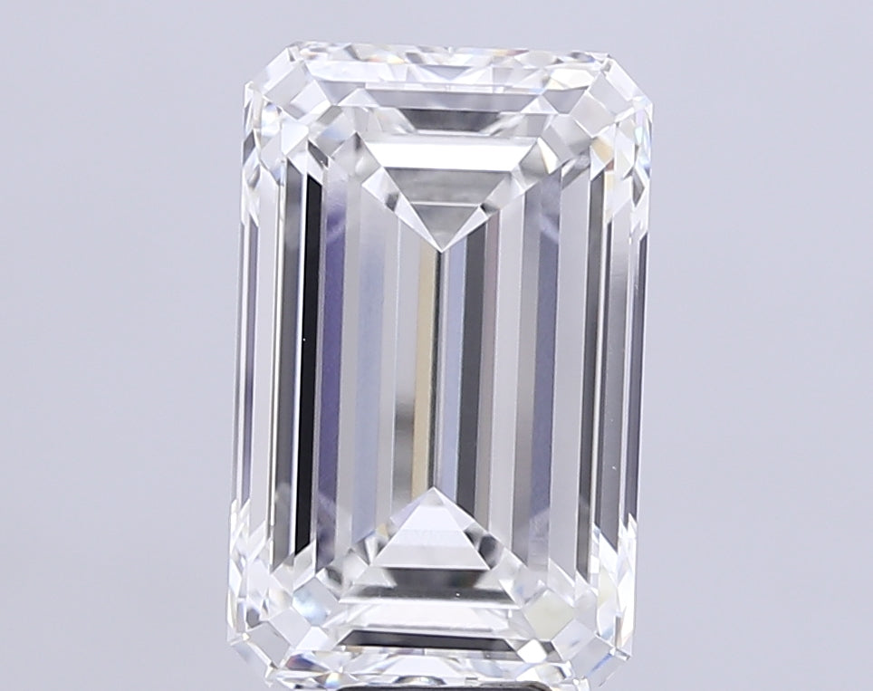 13.09 Carat Emerald Lab Diamond with  Cut Diamond in 14KT  view 1
