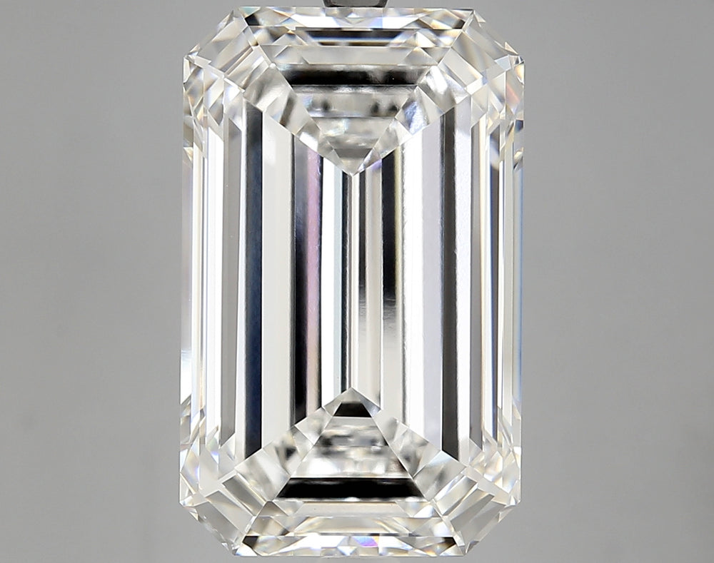 13.67 Carat Emerald Lab Diamond with  Cut Diamond in 14KT  view 1
