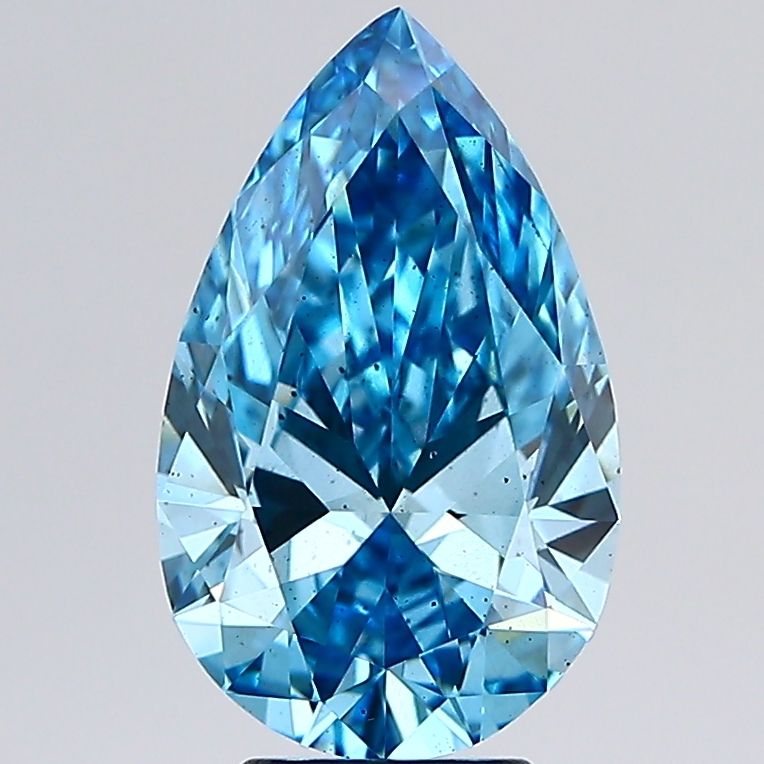 4.03 Carat Pear Lab Diamond with  Cut Diamond in 14KT  view 1
