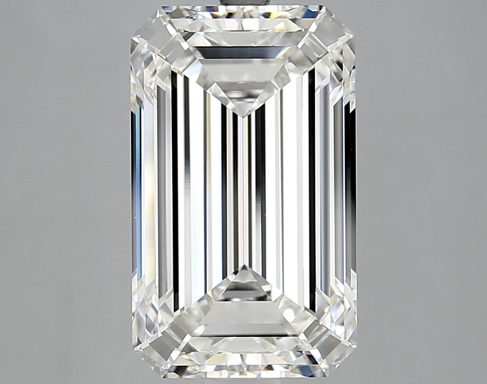 6.86 Carat Emerald Lab Diamond with  Cut Diamond in 14KT  view 1
