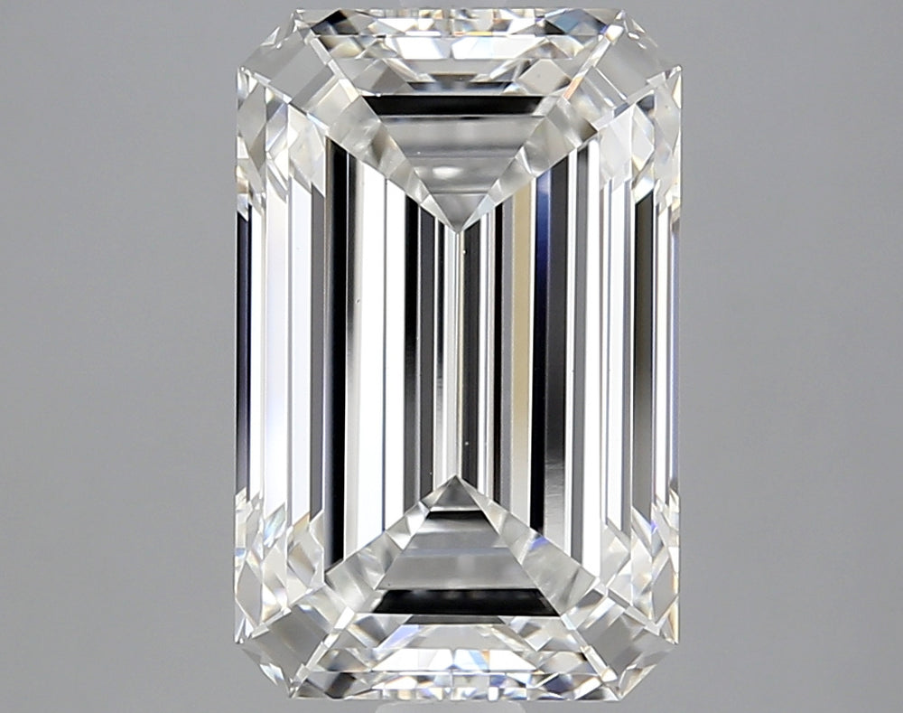 5.57 Carat Emerald Lab Diamond with  Cut Diamond in 14KT  view 1
