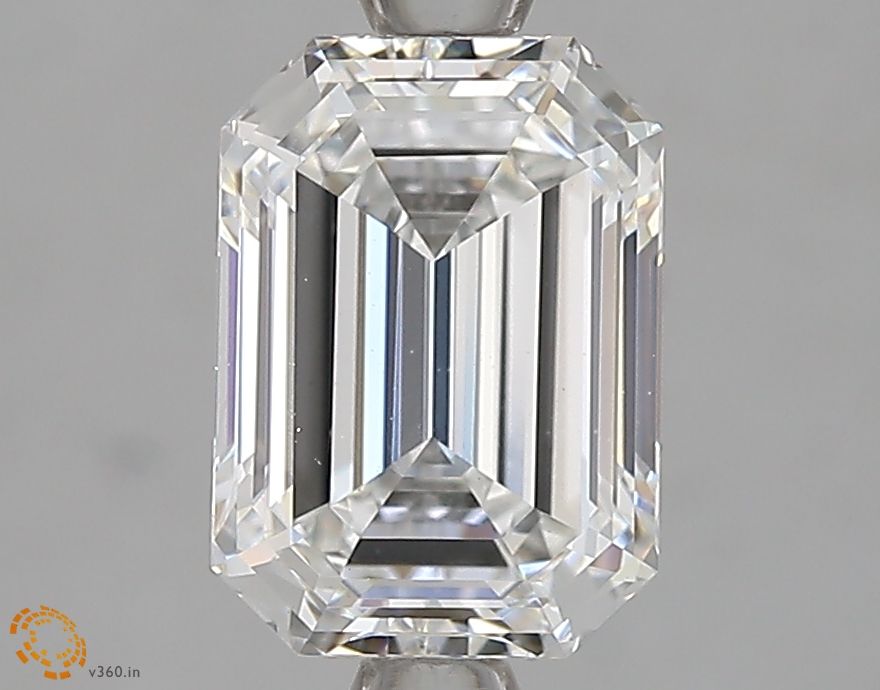 1.87 Carat Emerald Lab Diamond with  Cut Diamond in 14KT  view 1
