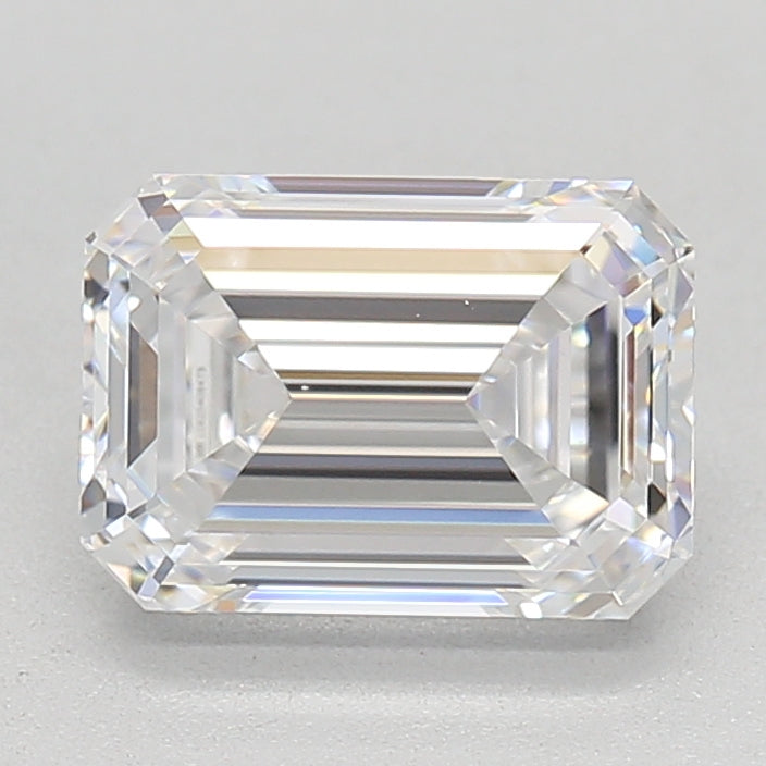 1.51 Carat Emerald Lab Diamond with  Cut Diamond in 14KT  view 1
