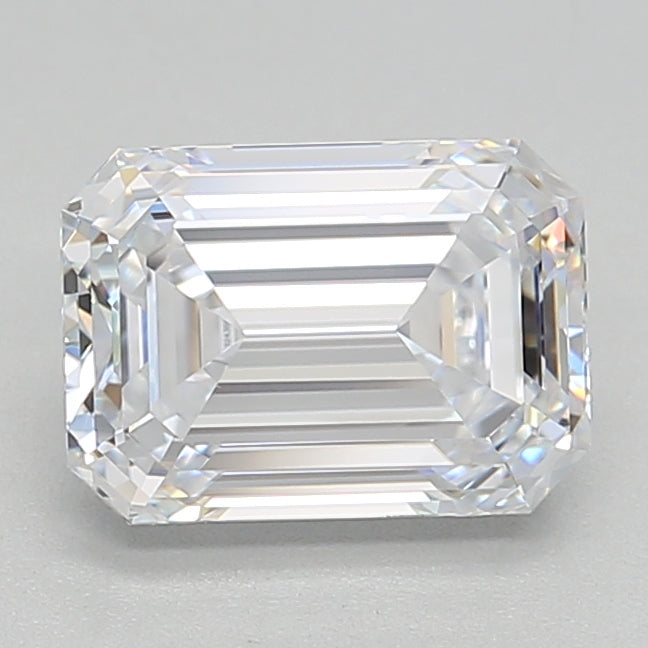 1.53 Carat Emerald Lab Diamond with  Cut Diamond in 14KT  view 1
