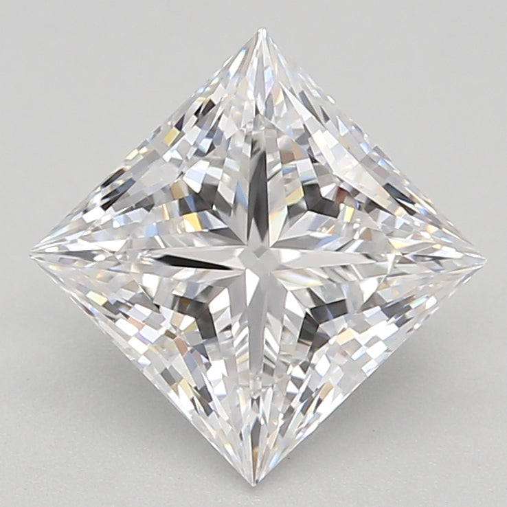 1.51 Carat Princess Lab Diamond with  Cut Diamond in 14KT  view 1
