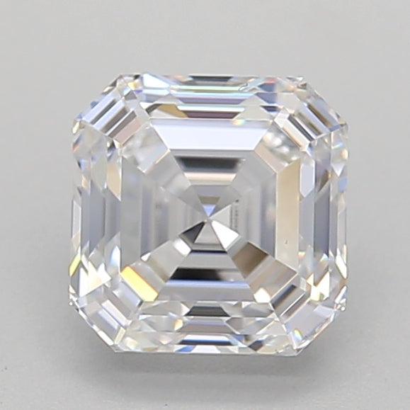 1.52 Carat Asscher Lab Diamond with  Cut Diamond in 14KT  view 1
