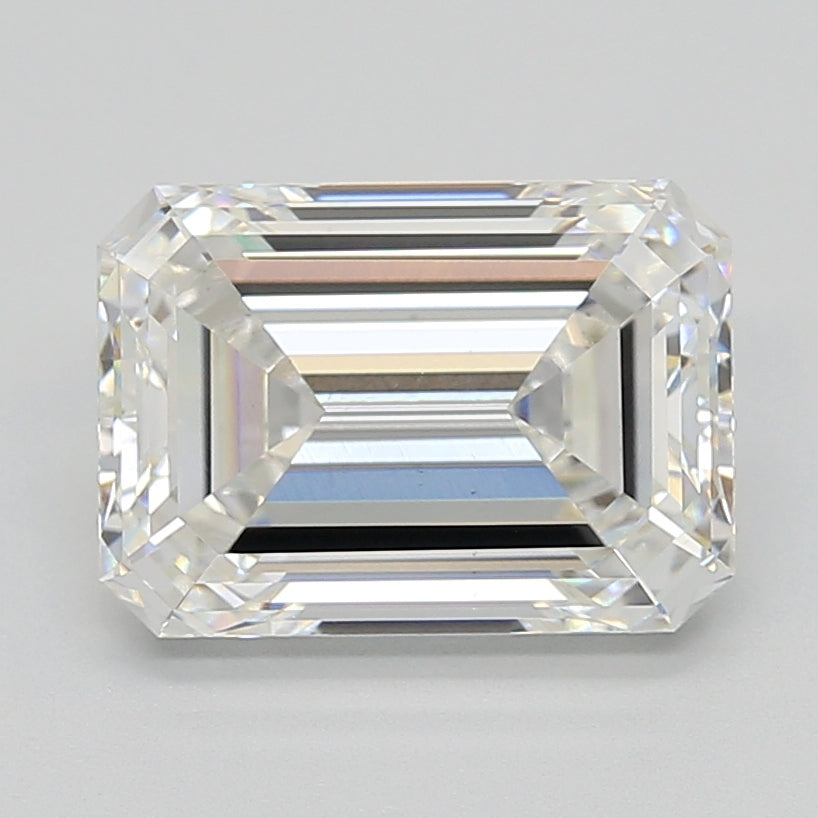 5.03 Carat Emerald Lab Diamond with  Cut Diamond in 14KT  view 1
