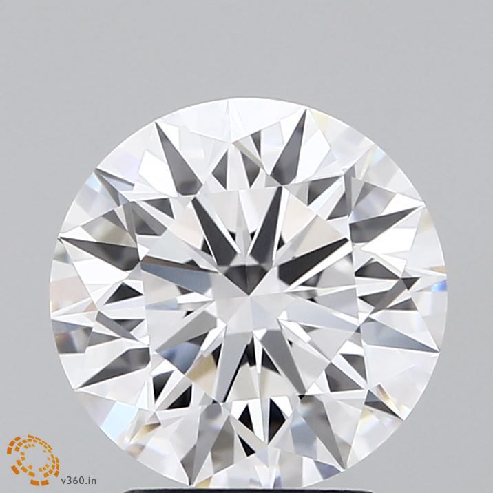 2.57 Carat Round Lab Diamond with  Cut Diamond in 14KT  view 1

