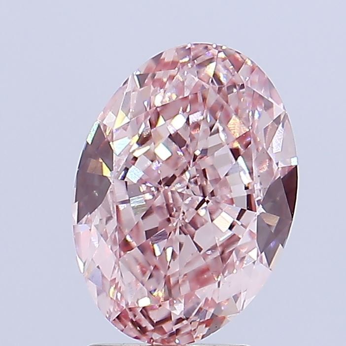 3.05 Carat Oval Lab Diamond with  Cut Diamond in 14KT  view 1
