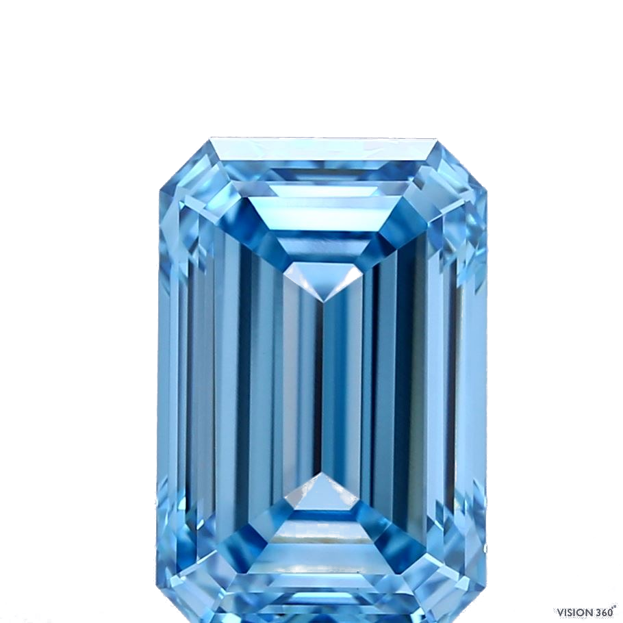 4.17 Carat Emerald Lab Diamond with  Cut Diamond in 14KT  view 1
