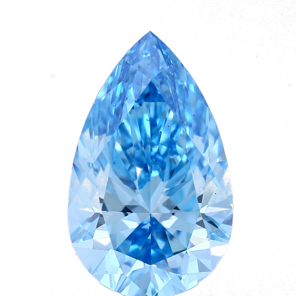 3.57 Carat Pear Lab Diamond with  Cut Diamond in 14KT  view 1
