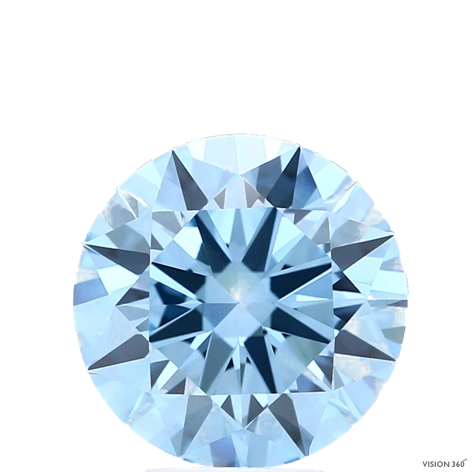 3.53 Carat Round Lab Diamond with  Cut Diamond in 14KT  view 1
