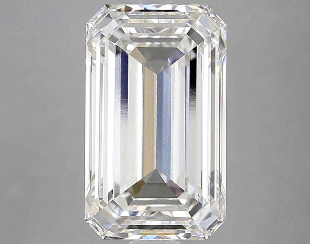 5.23 Carat Emerald Lab Diamond with  Cut Diamond in 14KT  view 1
