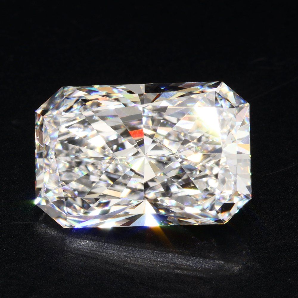 3.63 Carat Radiant Lab Diamond with  Cut Diamond in 14KT  view 1
