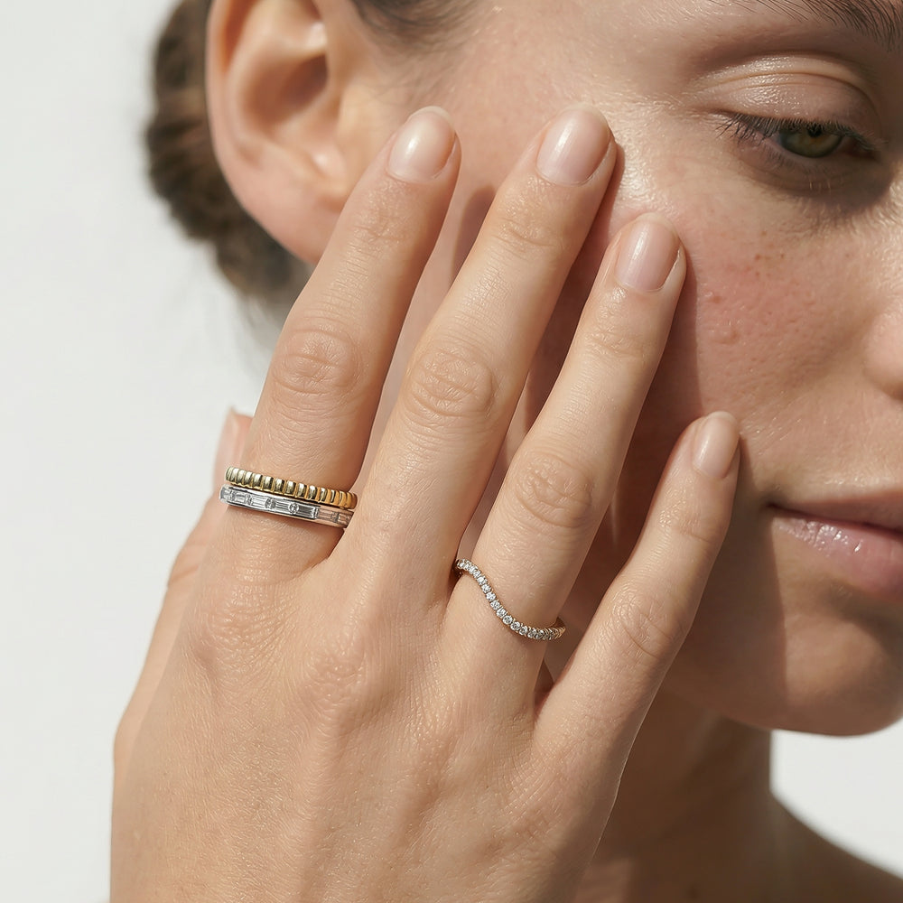 The Leni Pavé Ring with 14KT Yellow Gold / 1/4 / 6.5 Cut Diamond in 14KT Yellow Gold / 1/4 / 6.5 view 3
